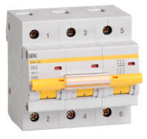 Автоматический выключатель IEK ВА 47-100 3Р 100А 10 кА х-ка С (MVA40-3-100-