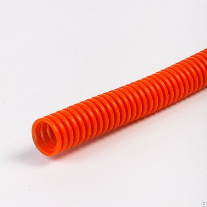 Труба гофрированная ПНД d=16 мм с протяжкой оранжевая ДКС