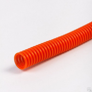 Труба гофрированная ПНД d=40 мм  с протяжкой оранжевая ДКС 