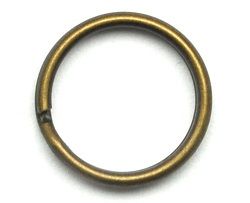 10мм кольцо витое, сталь, старая латунь