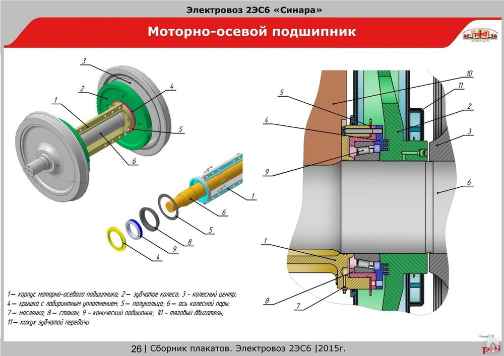 Колесно моторный блок электровоза 2эс6 чертеж