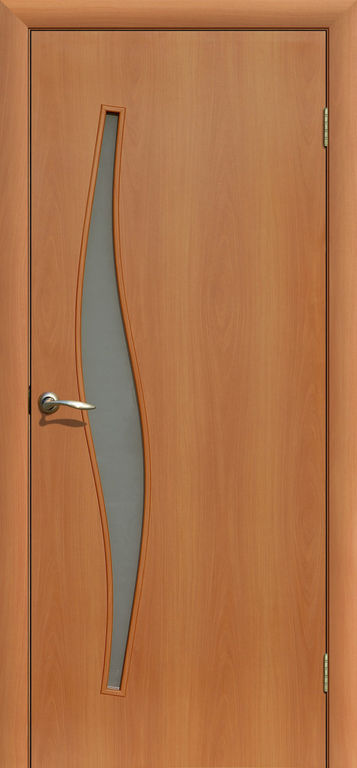 Дверь межкомнатная ламинированная остекленная "Волна". Цвет - миланский ор