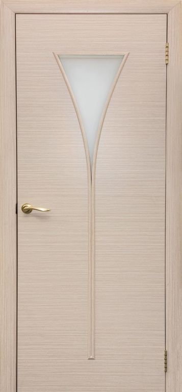 Дверь межкомнатная ламинированная остекленная "Рюмка". Цвет - беленый дуб