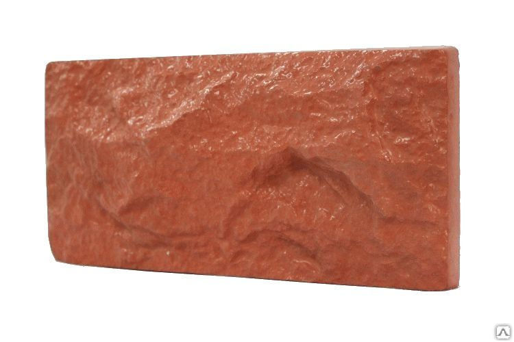 Облицовочная плитка Рваный камень 127х267 мм цвет красный
