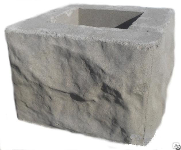 Камень для железобетонного столба 300х300х200 серый