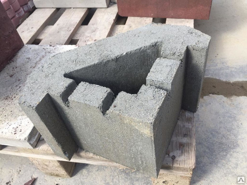 Камень угловой для наборного столба под кирпичный забор цвет серый