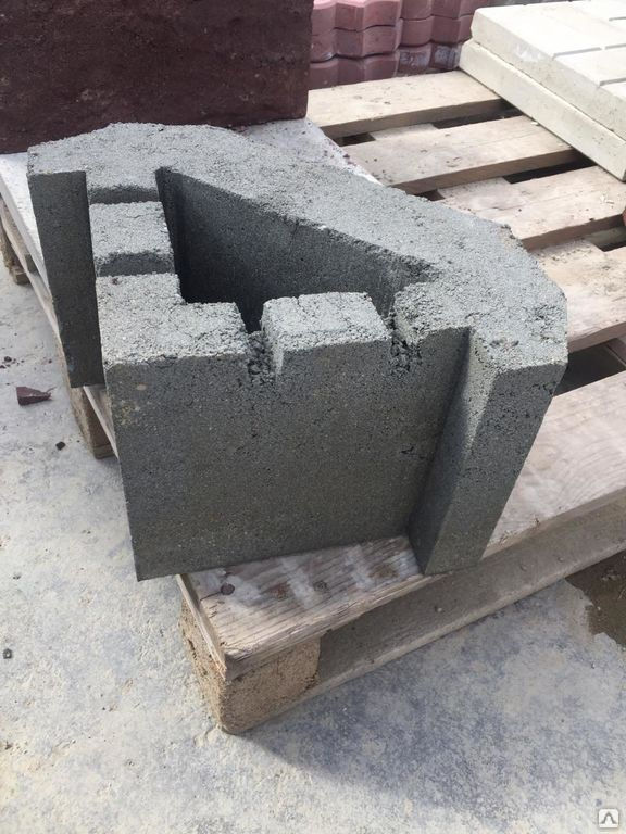 Камень угловой для наборного столба под кирпичный забор цвет серый 3