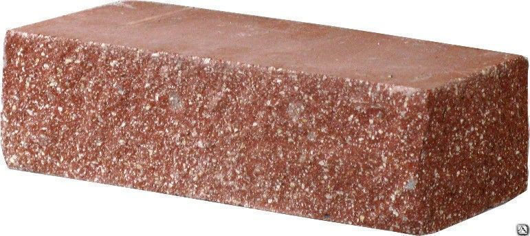 Кирпич бетонный угловой Рваный камень 195х90х90 мм коричневый