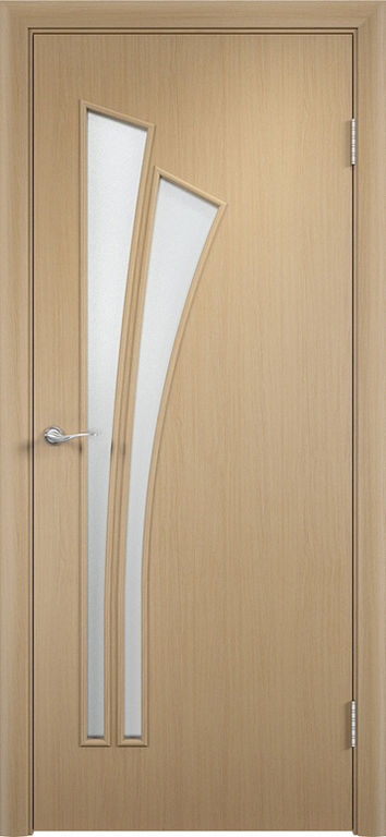 Дверь межкомнатная ламинированная остекленная "Лагуна". Цвет - беленый дуб