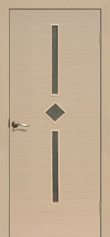 Дверь межкомнатная ламинированная остекленная "Диадема". Цвет - беленый ду