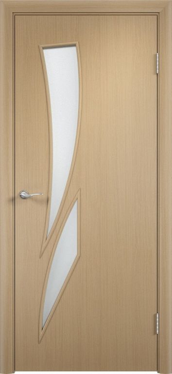 Дверь межкомнатная ламинированная остекленная "Стрелиция". Цвет - беленый дуб