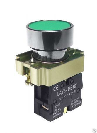 Кнопка управления LAY5-BA31 без подсветки зеленая 1НО ИЭК