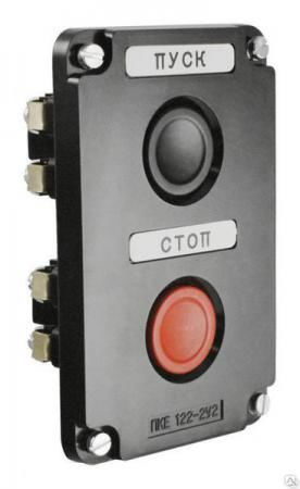 Пост кнопочный ПКЕ 122/2 кнопки красная/черная без фиксации IP40