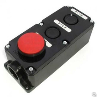 Пост кнопочный ПКЕ 222/3 кнопки гриб красная/ две черных без фикс IP54 