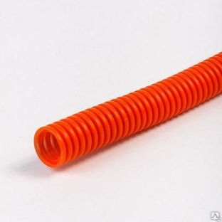 Труба гофрированная ПНД d=16 мм с протяжкой оранжевая ДКС 
