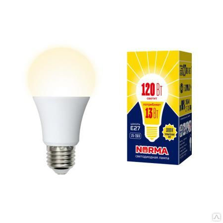 Лампа светодиодная LED-A60-13W/WW/E27/FR/NR Форма "A" матовая