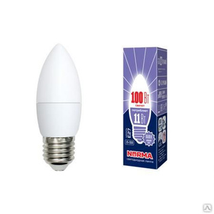 Лампа LED-C37-11W/DW/E27/FR/NR Лампа светодиодная. Форма "свеча", матовая. 