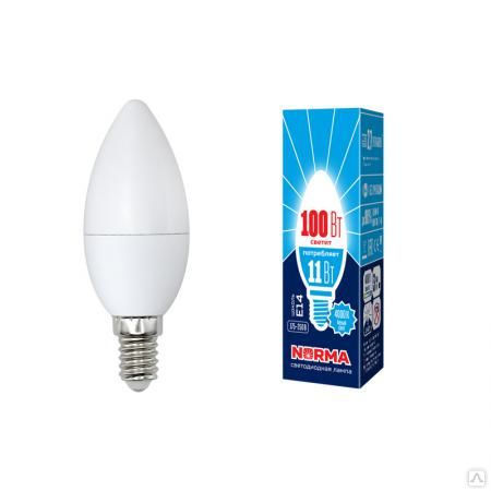 Лампа светодиодная LED-C37-11W/NW/E14/FR/NR Форма "свеча"", матовая
