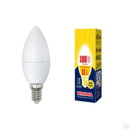 Лампа светодиодная LED-C37-11W/WW/E14/FR/NR Форма "свеча"", матовая