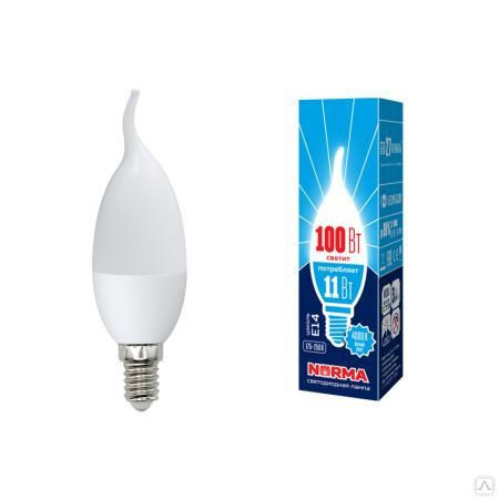 Лампа светодиодная LED-CW37-11W/NW/E14/FR/NR Форма "свеча"