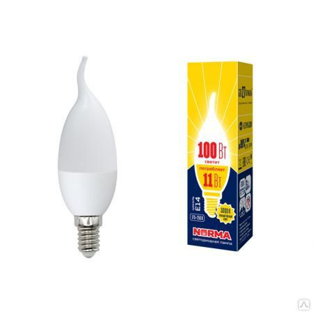 Лампа светодиодная LED-CW37-11W/WW/E14/FR/NR Форма "свеча"