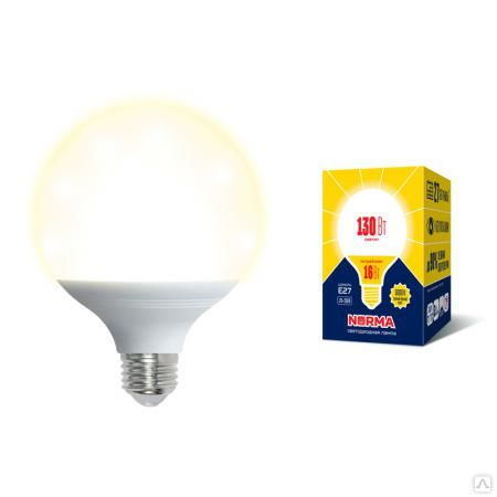 Лампа LED-G95-16W/3000K/E27/FR/NR Лампа светодиодная. Форма "шар", матовая.
