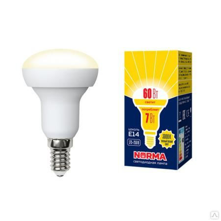 Лампа светодиодная LED-R50-7W/WW/E14/FR/NR Форма "Рефлектор"