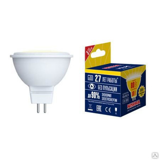 Лампа LED-JCDR-7W/WW/GU5.3/NR Лампа светодиодная. Форма "JCDR", матовая. Се 