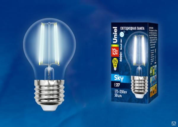 Лампа светодиодная LED-G45-13W/4000K/E27/CL PLS02WH Форма "шар""