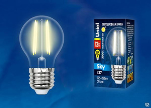 Лампа LED-G45-13W/3000K/E27/CL PLS02WH Лампа светодиодная. Форма "шар", про 