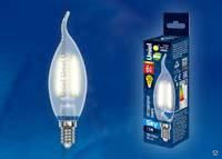 Лампа светодиодная LED-CW35-6W/WW/E14/FR PLS02WH Форма "свеча"
