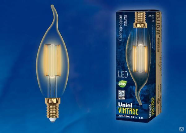 Лампа светодиодная LED-CW35-5W/GOLDEN/E14 GLV21GO Vintage