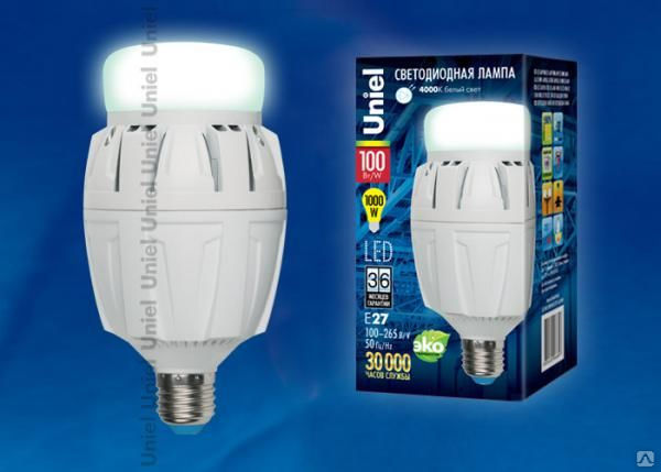 Лампа светодиодная LED-M88--100W/NW/E27/FR ALV01WH с матовым рассеивателем