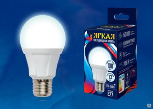 Лампа LED-A60 13W/4000K/E27/FR PLP01WH Лампа светодиодная. Форма «А», матов 