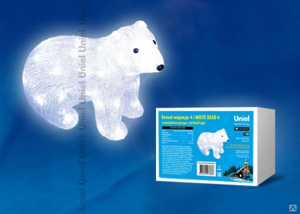 Фигурка ULD-M3125-040/STA WHITE IP20 WHITE BEAR-4 Фигура светодиодная «Белый медведь»