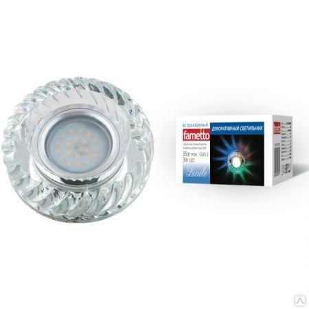 Светильник декоративный встраиваемый DLS-L123 GU5.3 GLASSY/CLEAR/RGB