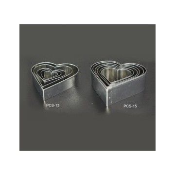 Набор форм металлических (сердечко) для выдавливания глины (5 шт.) PCS-13 К