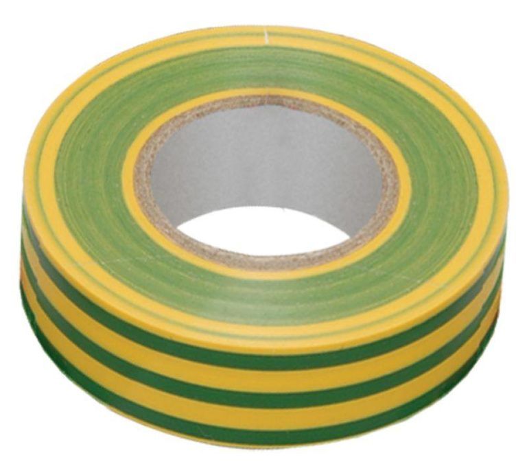 Изолента 0,13х15 мм желто-зеленая 10 метров ИЭК арт. UIZ-13-10-10M-K52