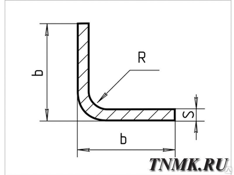 Уголок гнутый чертеж