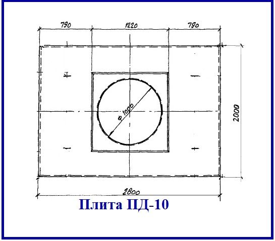 Плита дорожная ПД-10 ГОСТ 8020-90 2800х2000х220 мм