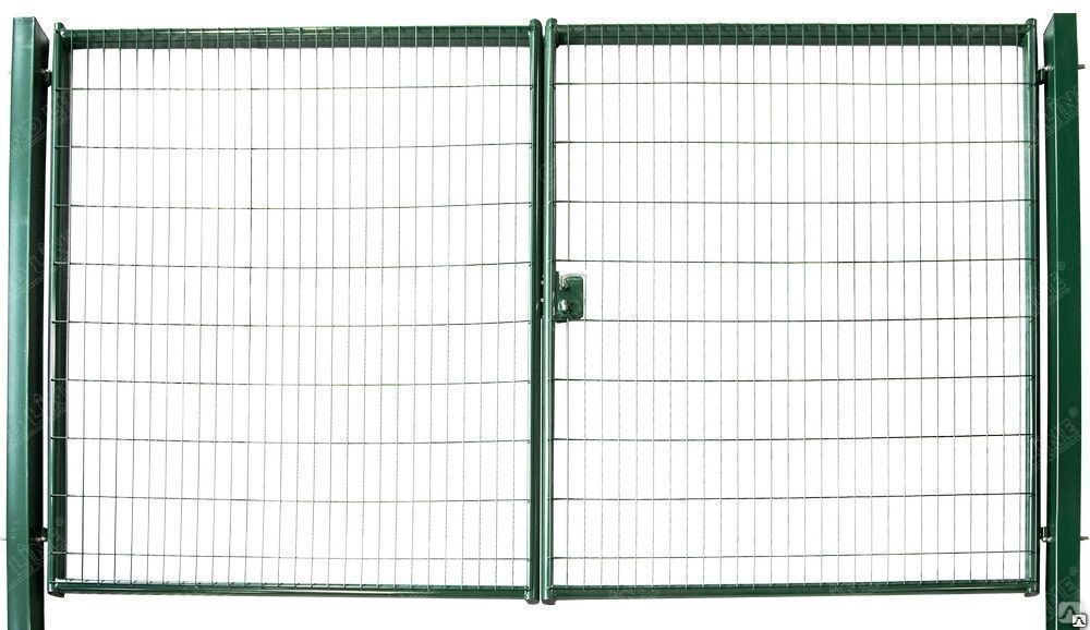 Ворота распашные Medium без замка 1530х3500 мм RAL 6005 (зеленый)