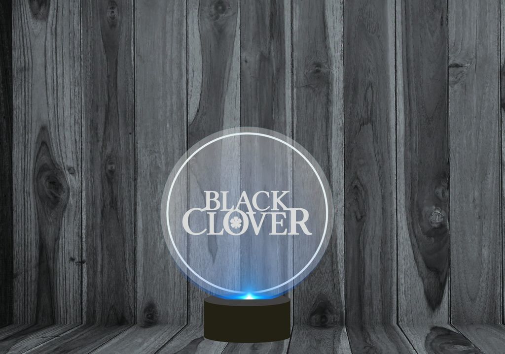 Светильник 3D, ночник Черный Клевер, Black Clover №1