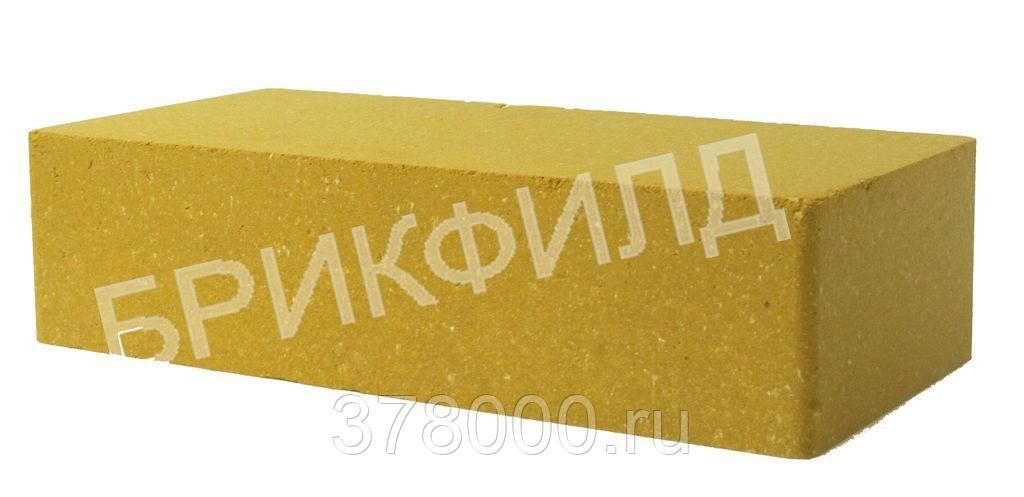 Кирпич гиперпрессованный одинарный "Брик Филд" М-200 гладкий ярко-желтый