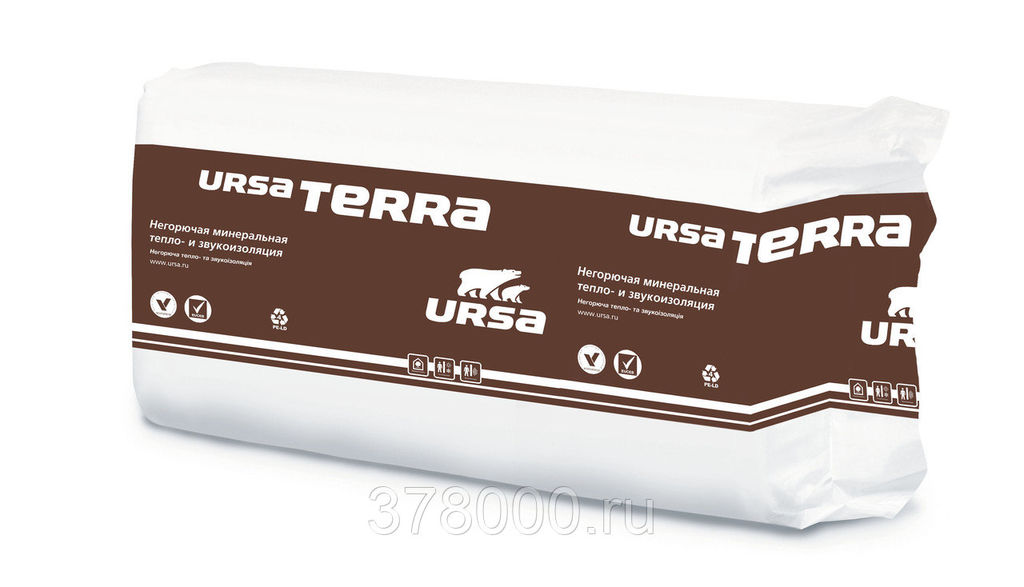 Утеплитель универсальный URSA TERRA (Урса терра) (18,3 м2 = 610х1250х50 мм 24 плит) (0,915 м3) 34 PN