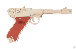 Резинкострел макет деревянный стреляющий пистолет LUGER P08 PARABELLUM #1