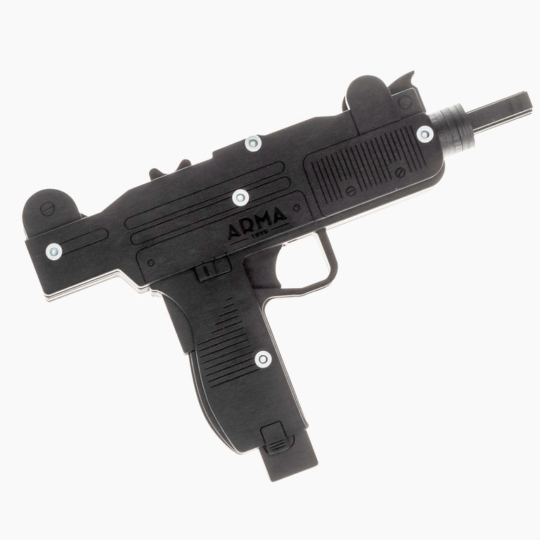 Резинкострел макет деревянный стреляющий Пистолет-пулемет UZI 2