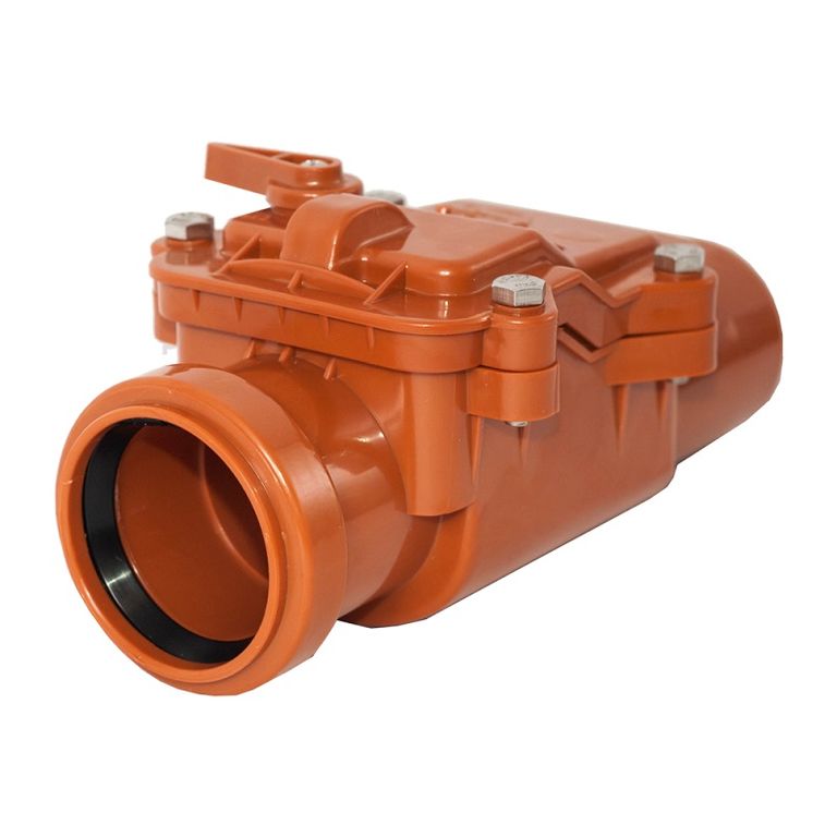 Клапан обратный НПВХ 110 мм для канализационных труб