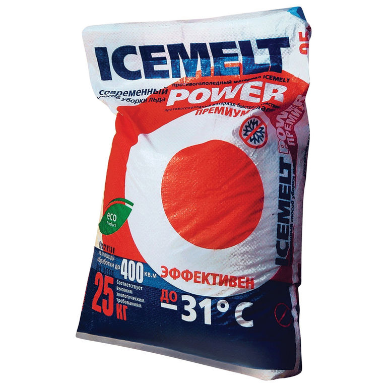 Противогололедный реагент "айсмелт power" (ICEMELT power) эффективен до -31