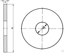 М27 шайба плоская широкая, для деревянных конструкций, цинк DIN 440R 