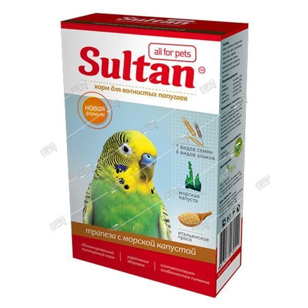 Корм для волнистых попугаев с морской капустой 500 г Султан Трапеза